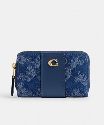 ＜COACH＞エッセンシャル　スモール　ジップ　アラウンド　カード　ケース・ホース　アンド　キャリッジ　プリント